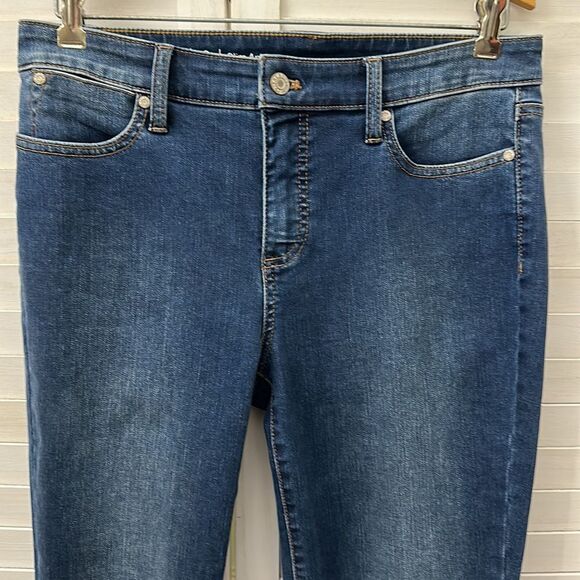 Talbots Jeans Size 8 Flawless Slim Ankle Lace Up Gingham - Picture 5 of 12